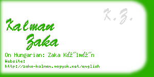 kalman zaka business card